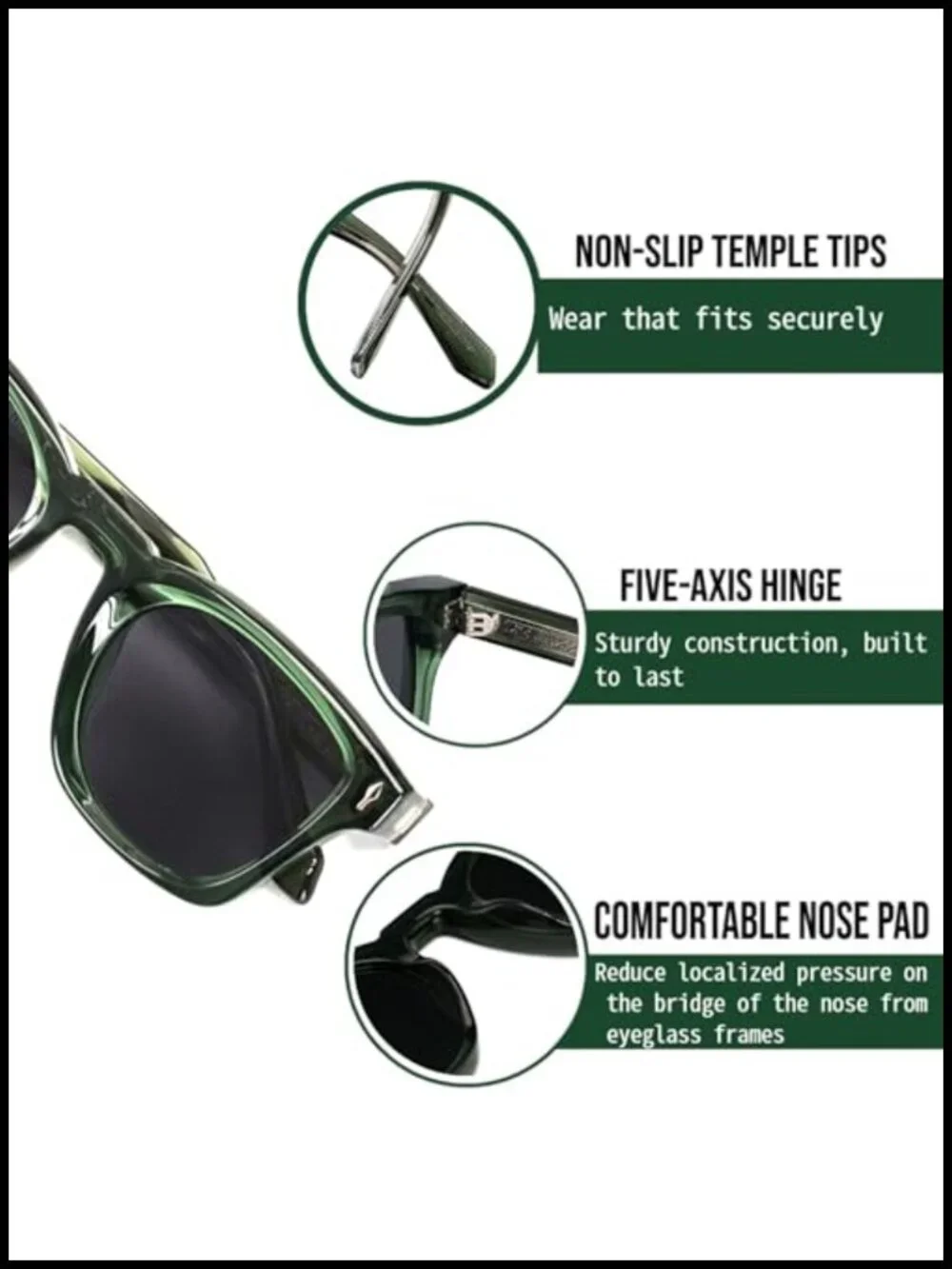 Unisex Retro Square Polarized Sunglasses UV400 Protection Driving Shades